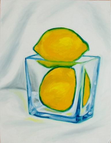 Quick Lemons, Nov 17, 2018, Oil on Canvas Board, 11" X 14"